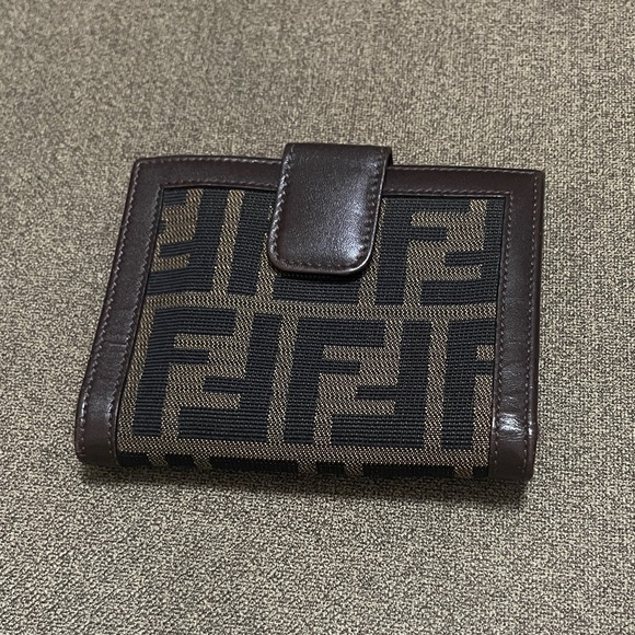 FENDI Bifold Wallet Canvas, Calfskin Brown Zucca Women - Picture 2 of 7